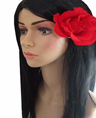 Sufias Rainbow Accessories Large Big Red Rose Flower Hair Clip Bridal Fork Clip Rockabilly 50s Vintage Girl