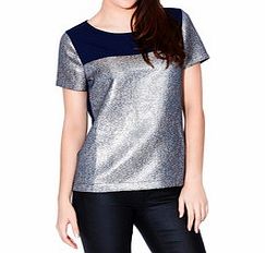 Sugarhill Boutique Betsy navy and metallic top