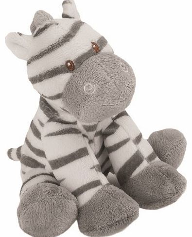 Small Zooma Soft Boa Plush Rattle with Embroidered Accents (Zebra)