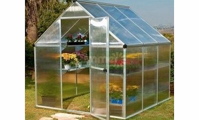 Summer Garden Buildings Polycarbonate Greenhouse - Silver, Hinged Door, Free Base, Free Base Anchors