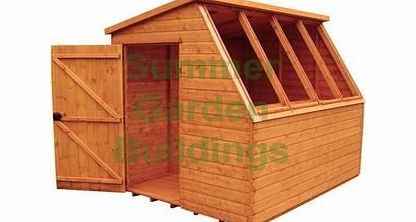 Summer Garden Buildings Shiplap Potting Shed - With Staging, Tongued amp; Grooved Throughout - 6 x 6 - Door In Left End