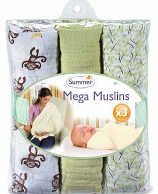 Summer Infant SwaddleMe Go Bananas Mega Muslin Blanket