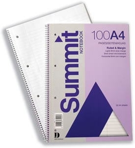 Summit Notebook Wirebound Ruled Punched