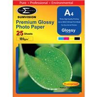 Sumvision Premium Glossy 180gm A4 Paper 25 Pack