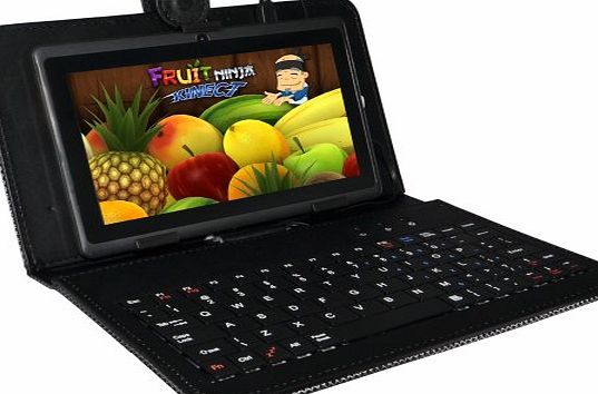 SUMVISION UNIVERSAL BLACK KEYBOARD LEATHER CASE FOR 7`` TABLETS PC WITH MICRO USB CONNECTION
