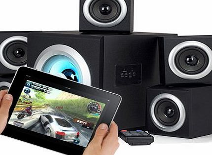 Vcube 5.1 Surround Sound Home Theatre Speakers System- Speakers + Subwoofer With Bluetooth Perfect For PC Gaming Laptop Android Tables Ipads Iphones