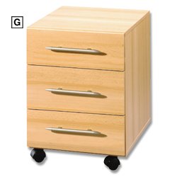 Sun ` Office Furniture 3 Drawer Pedestal - Beech