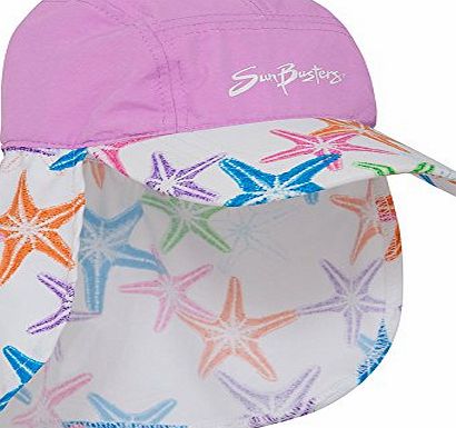 Sun Busters Girls UV Legionnaire Hat - UPF50  Sun Protection (Large 5-12 Years Pink Seastarberry)