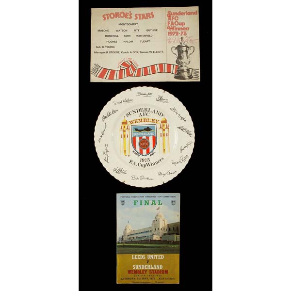 Sunderland 1973 F.A. Cup Final and#8211; Signed memorabilia