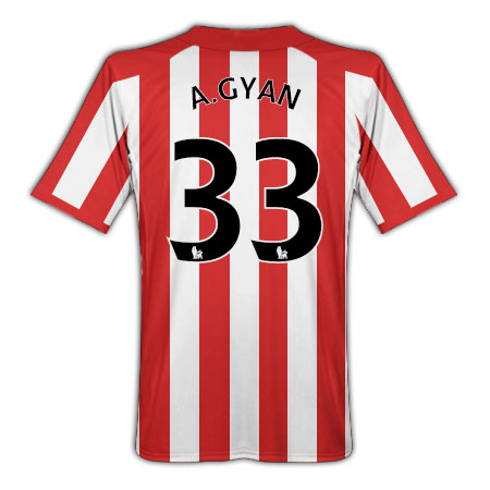 Sunderland Umbro 2010-11 Sunderland Umbro Home Shirt (A.Gyan 33)