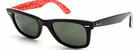 Sunglasses  Ray-Ban 2140 Wayfarer Glossy Black Rare Print