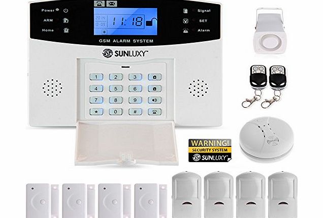 SUNLUXY Wireless Wired Home GSM SMS Burglar Security Alarm System LCD Display Set Tool with Auto Dial