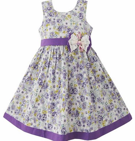 Sunny Fashion BJ72 Girls Dress Butterfly Purple Wedding Sundress Child Clothes Size 4-5
