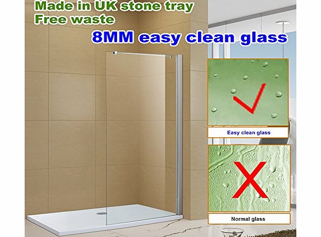 sunny showers,ultra 1100x900mm walk in shower enclosure wet room screen shower tray free waste with 700mm glass panel