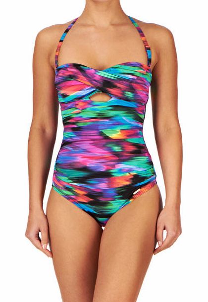 Sunseeker Womens Sunseeker Gathered Bandeau Swimsuit -