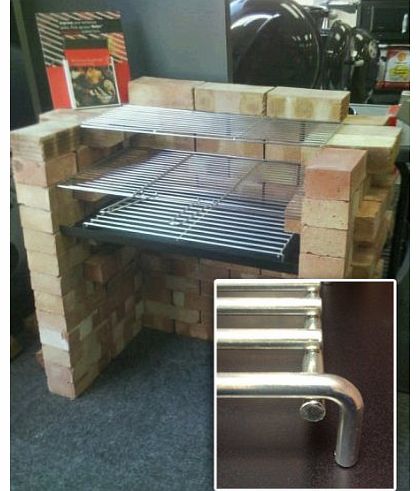 Brick DIY Charcoal BBQ with Stainless Cooking grill & Warming Grill