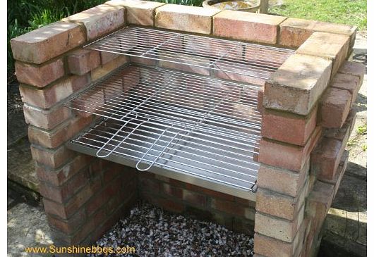 Stainless Steel DIY Brick BBQ Kit Heavy Duty Charcoal Grate & Warming Grill