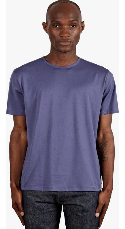 Sunspel Mens Purple Crew Neck T-shirt