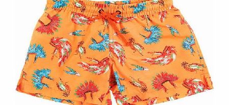Sunuva Boys Indian Headdress Board Shorts - Orange