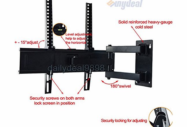 Sunydeal Articulating Swivel TV Wall Mount for 26-47 inch SONY KDL-32BX330 KDL-32EX340 KDL-40R450A KDL-32R400A KDL-32R421A KDL-40R471A Sansui HDLCDVD265 Sanyo DP26671 DP26670A DP32642 DP32D53M DP32242