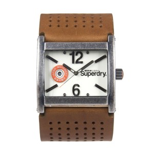 Superdry Gents Cream Dial Tan Leather Cuff Strap
