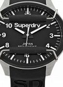 Superdry Mens Scuba Black Silicone Strap Watch