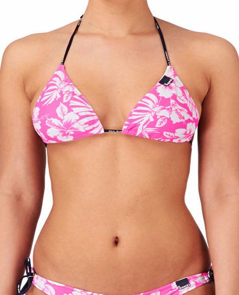 Superdry Womens Superdry Hibiscus Bikini Top - Fluro Pink