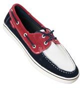 SuperGa Navy and Red Suede Boat Shoes