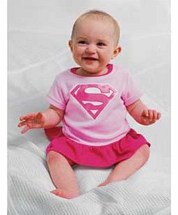 Supergirl Baby Girls Dress Up Romper - 0-3 Months