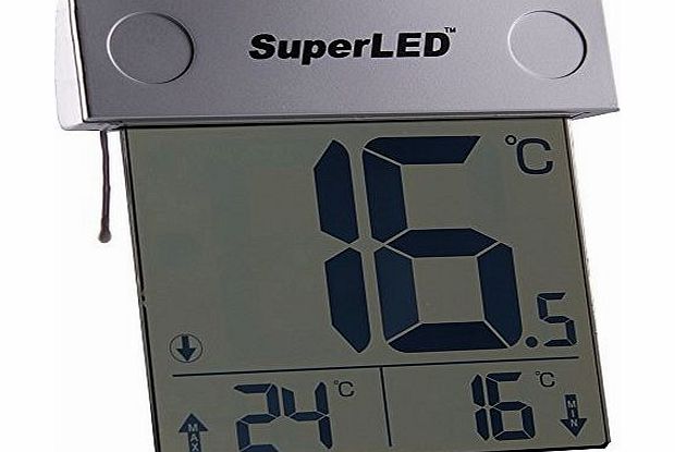 SuperLED by Sourcing4U SuperLED Solar Powered Outdoor Window Thermometer