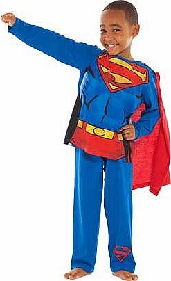 Superman Boys Blue Novelty Pyjamas and Cape -