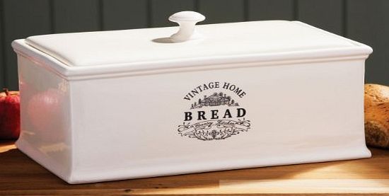 supersalestore Cream Ceramic Bread Bin Vintage Home Stylish Bread Storage Bin