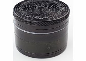 Superstars 4 Part 40mm Metal Herb Grinder with Crystal Catcher (Black)