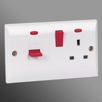 SUPERSWITCH 45A DP Cooker Control and Neon and 13A Skt