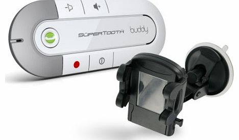  Buddy 2.1 Handsfree Bluetooth Visor Car Kit with In-Car Phone Holder - White