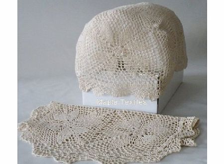 Supplied by Maple Textiles Crochet Chair Arm Cap in Natural