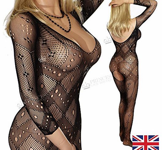 S07- PLUS SIZE 18-24 BLACK SEXY BODIES, Crotchless Bodysuit Bodystocking, SEXY LINGERIE FISHNET BODYSTOCKING GIFT FOR HER