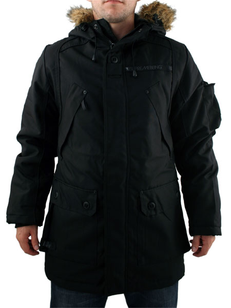 Black Avalanche Fur Hooded Jacket