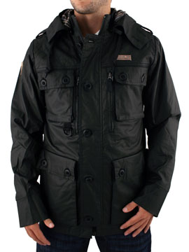 Black Woodmans Waterproof Hooded Jacket