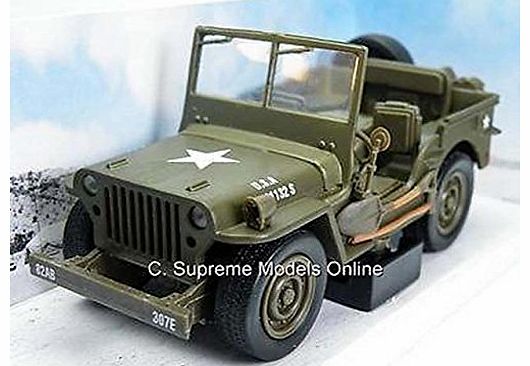 Supreme Willys Army Military Jeep Car Model 1/32 Scale Green Usa New Ray Issue K8967Q