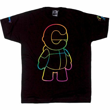 CMYK Cyan Toy Rainline Black T-Shirt