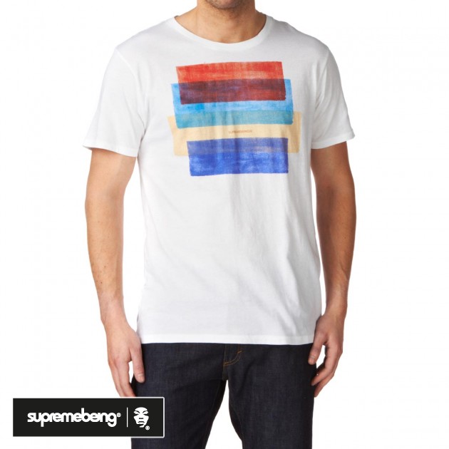 Supremebeing Mens Supremebeing Block Party T-Shirt - White