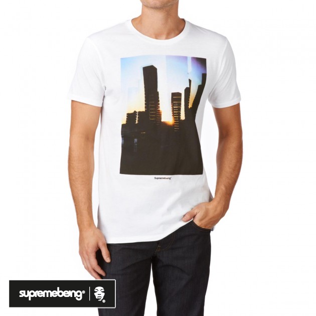 Supremebeing Mens Supremebeing Lo-Fi Towers T-Shirt - White