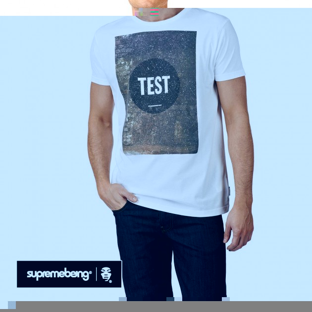 Supremebeing Mens Supremebeing Test T-Shirt - White
