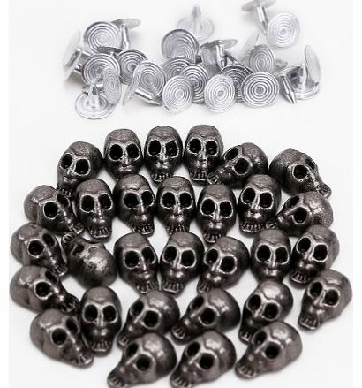 Surepromise 30x Punk Skull Head Leather Rivets Set for Bag Shoe Clothing Nails Included