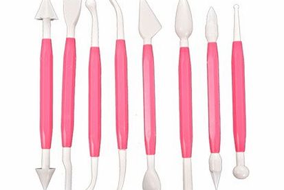 Surepromise Cake Decorating Sugarcraft Modelling Tools Kit 8 Pieces Pink