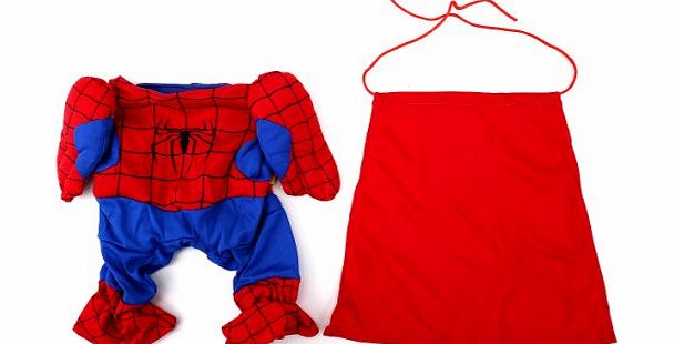 Surepromise Party Holiday Pet Cat Dog Puppy Cotton Clothes Costume Spiderman Hero Suit S size