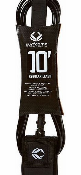 Surfdome Regular Black Surfboard Leash - 10ft 0
