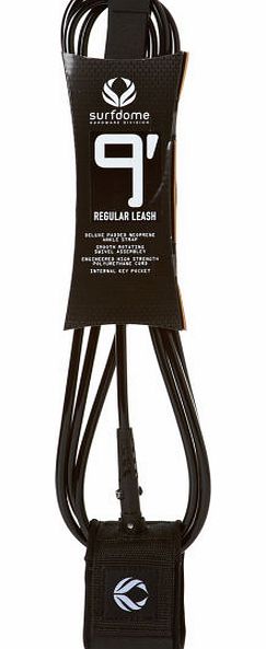 Surfdome Regular Black Surfboard Leash - 9ft 0
