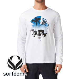 T-Shirts - Surfdome Blue Palms Long